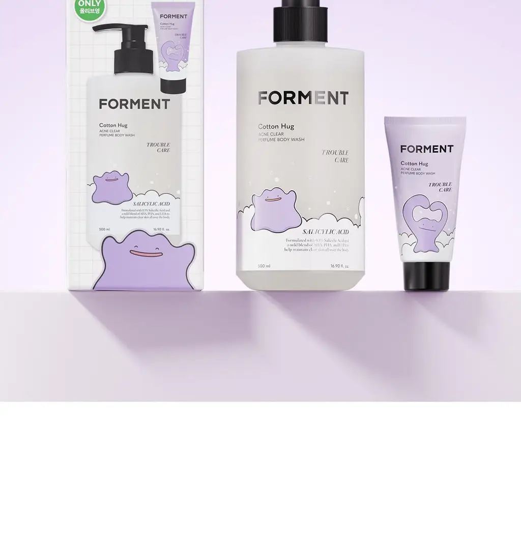 [5월 올영픽/포켓몬 에디션]포맨트 아크네 퍼퓸샤워 코튼허그 500ml(+바디워시30ml) 상세페이지 10